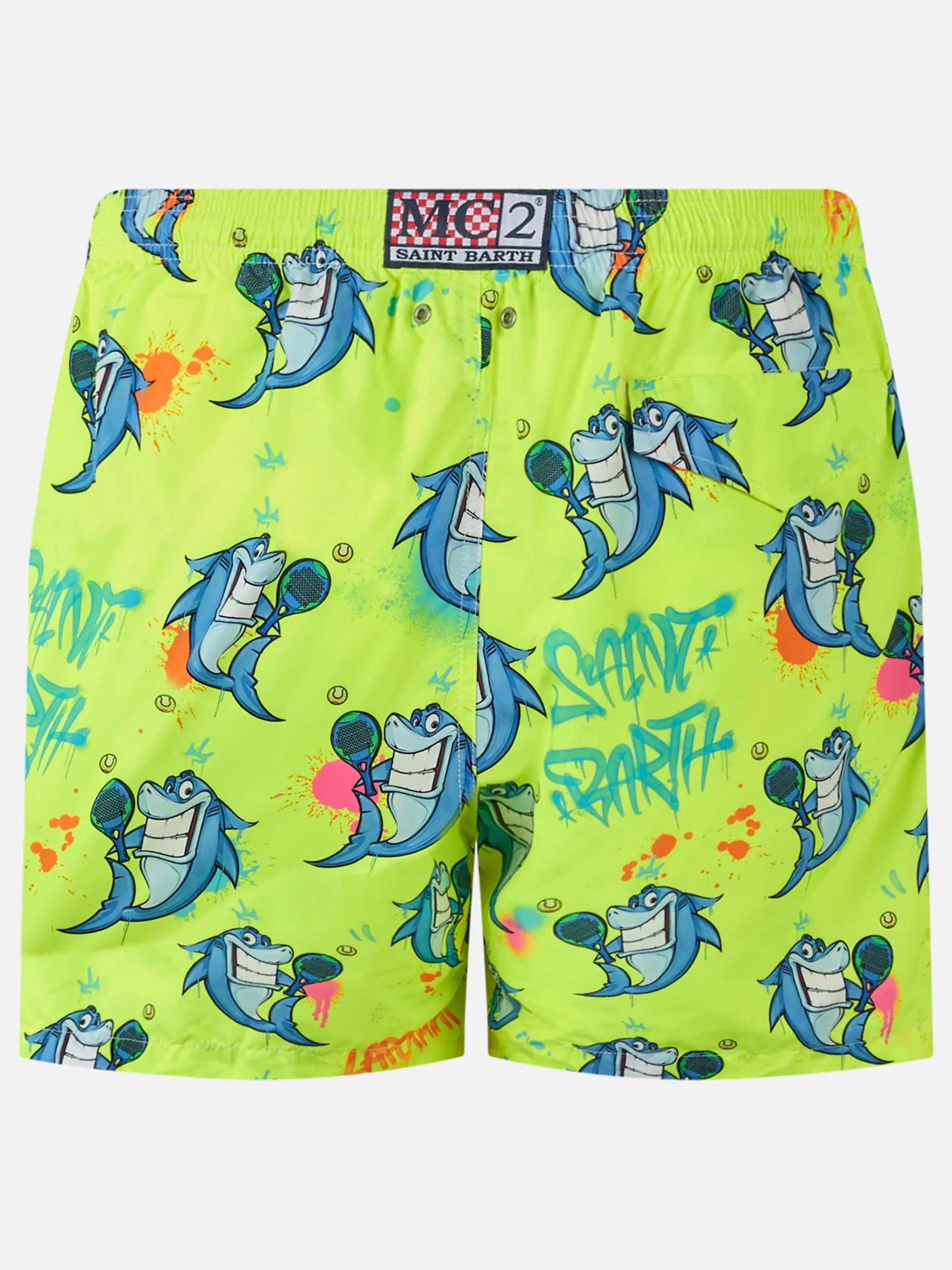 Herren-Badeshorts aus leichtem Stoff Lighting mit Cryptopuppets-Aufdruck | CRYPTOPUPPET-SONDERAUSGABE