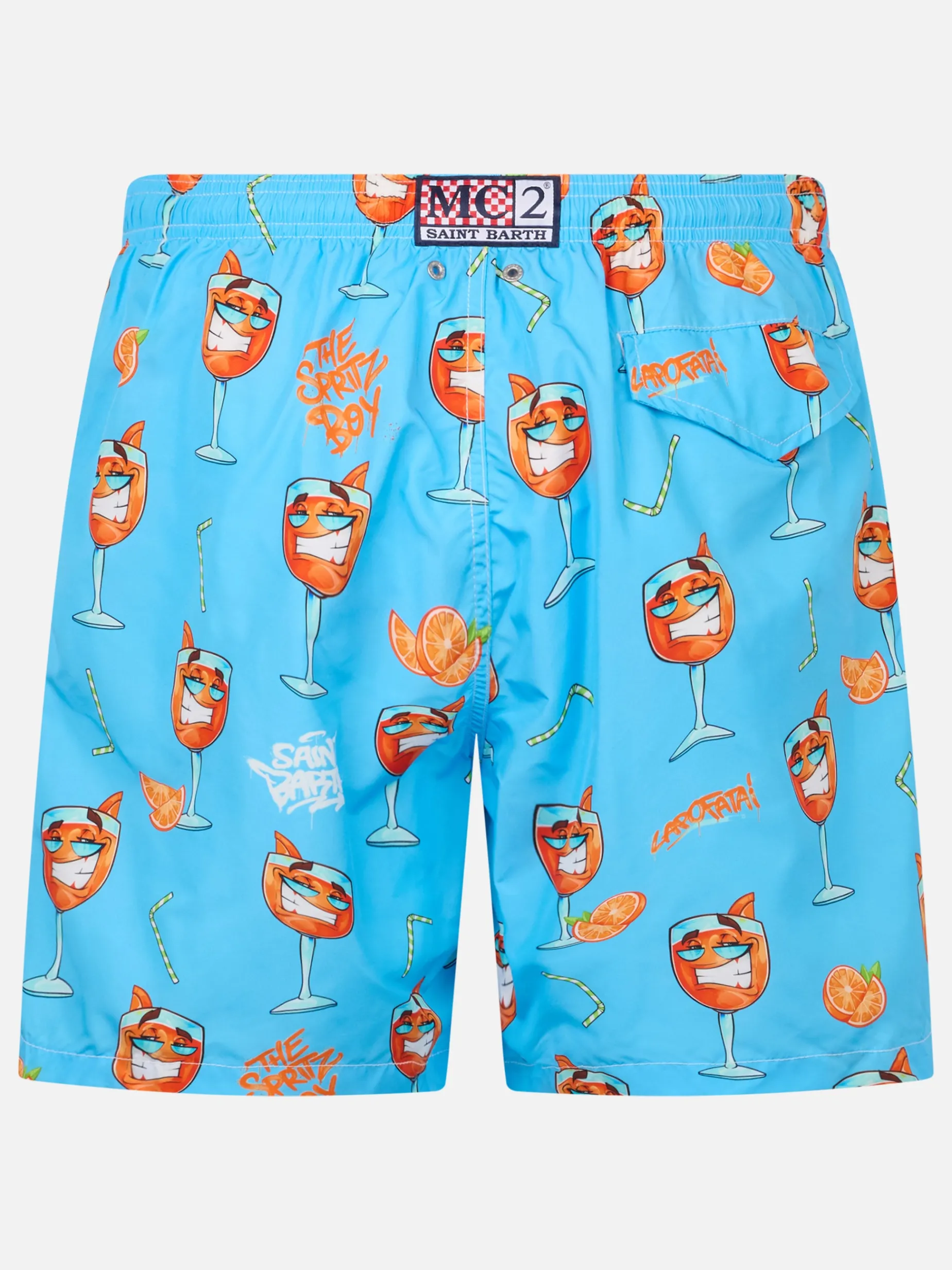 Herren-Badeshorts aus leichtem Stoff Lighting mit Cryptopuppets-Aufdruck | CRYPTOPUPPET-SONDERAUSGABE