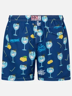 Herren-Badeshorts aus leichtem Stoff Lighting mit Cryptopuppets-Aufdruck | CRYPTOPUPPET-SONDERAUSGABE