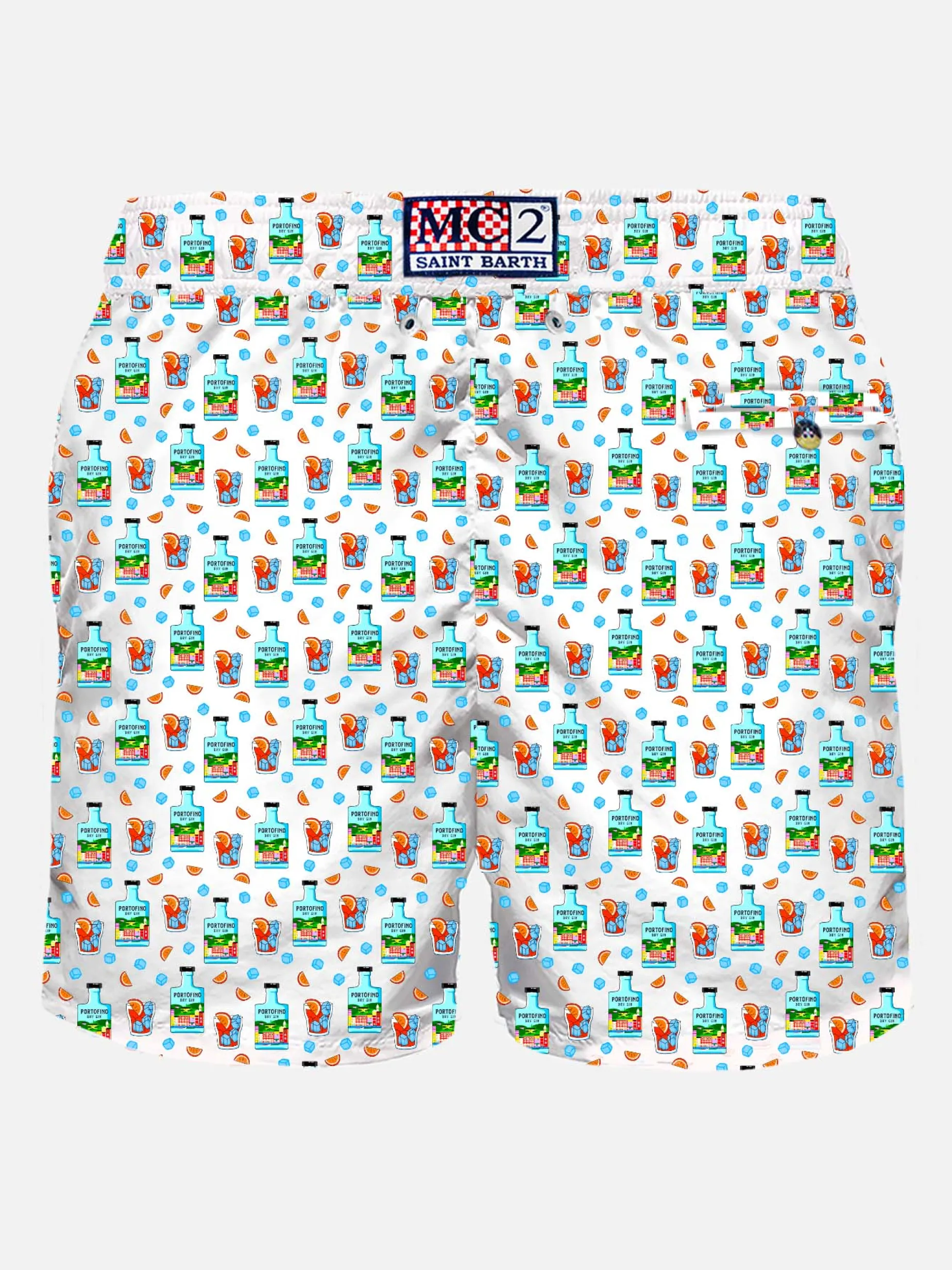 Herren-Badeshorts aus leichtem Stoff mit Portofino Dry Gin-Aufdruck | Portofino Dry Gin Special Edition