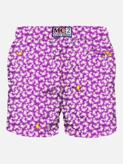 Herren-Badeshorts aus leichtem Stoff mit Krabben-Print