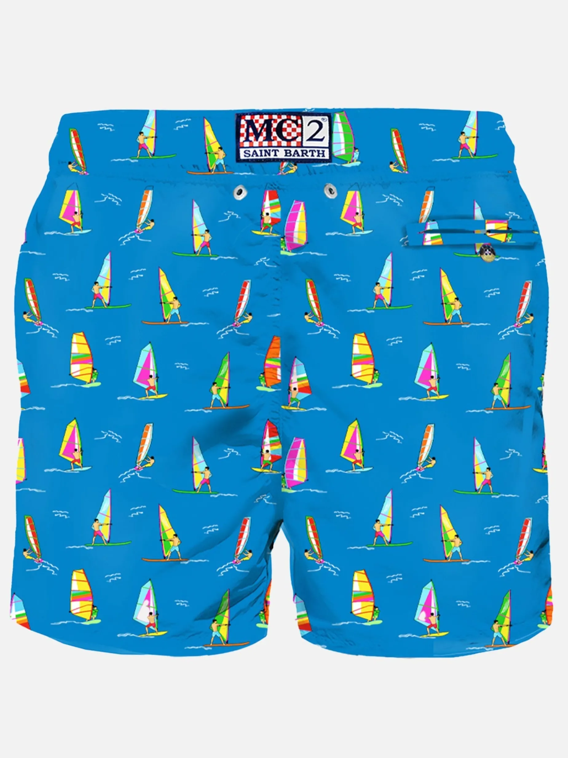 Herren-Badeshorts aus leichtem Stoff mit Windsurf-Print