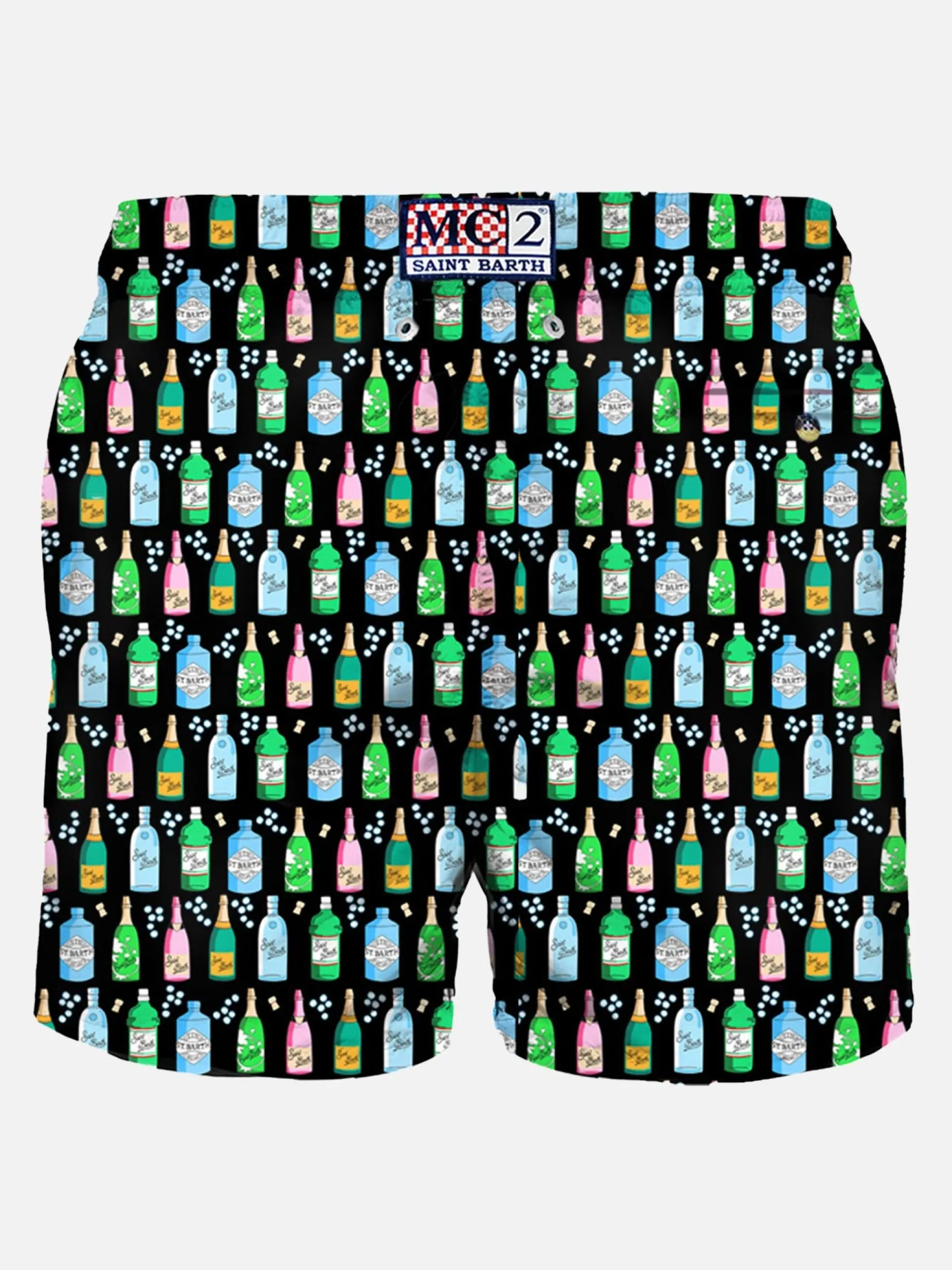 Herren-Badeshorts aus leichtem Stoff mit Bollicine-Aufdruck