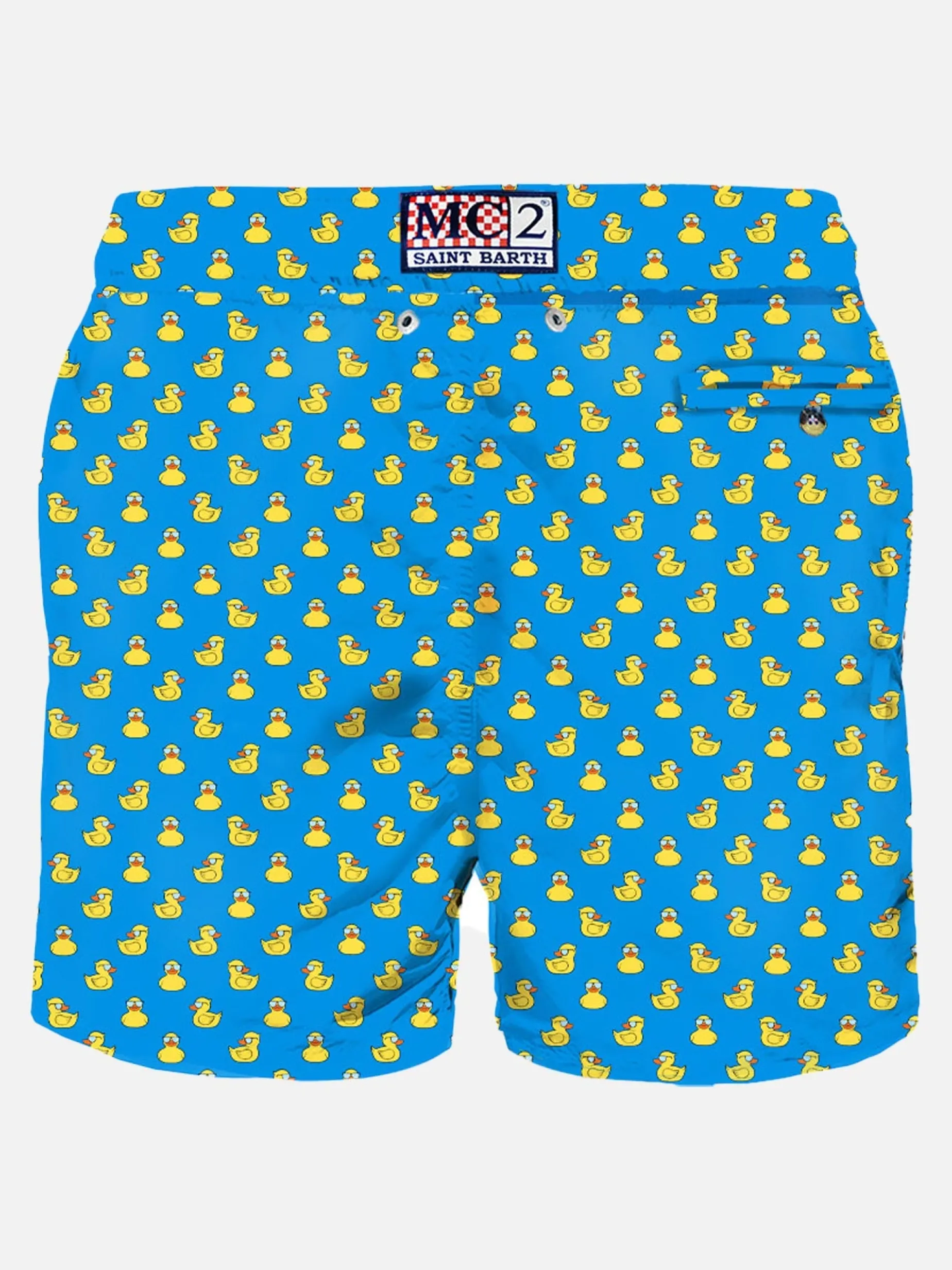Herren-Badeshorts aus leichtem Stoff mit Entenmuster