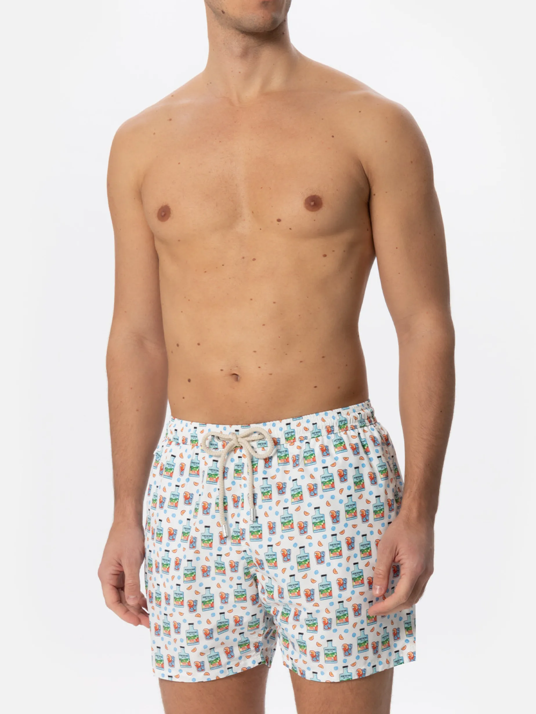 Herren-Badeshorts aus leichtem Stoff mit Portofino-Gin-Print | PORTOFINO DRY GIN SONDEREDITION