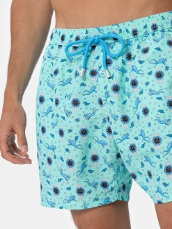 Herren-Badeshorts aus leichtem Stoff Lighting Micro Fantasy mit Uhrenaufdruck