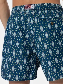 Herren-Badeshorts aus leichtem Stoff Lighting Micro Fantasy mit Uhrenaufdruck