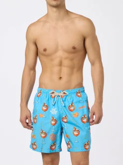 Herren-Badeshorts aus leichtem Stoff Lighting mit Cryptopuppets-Aufdruck | CRYPTOPUPPET-SONDERAUSGABE