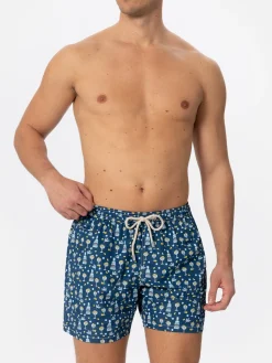 Herren-Badeshorts aus leichtem Stoff mit Gin-Mare-Print | GIN MARE SONDEREDITION