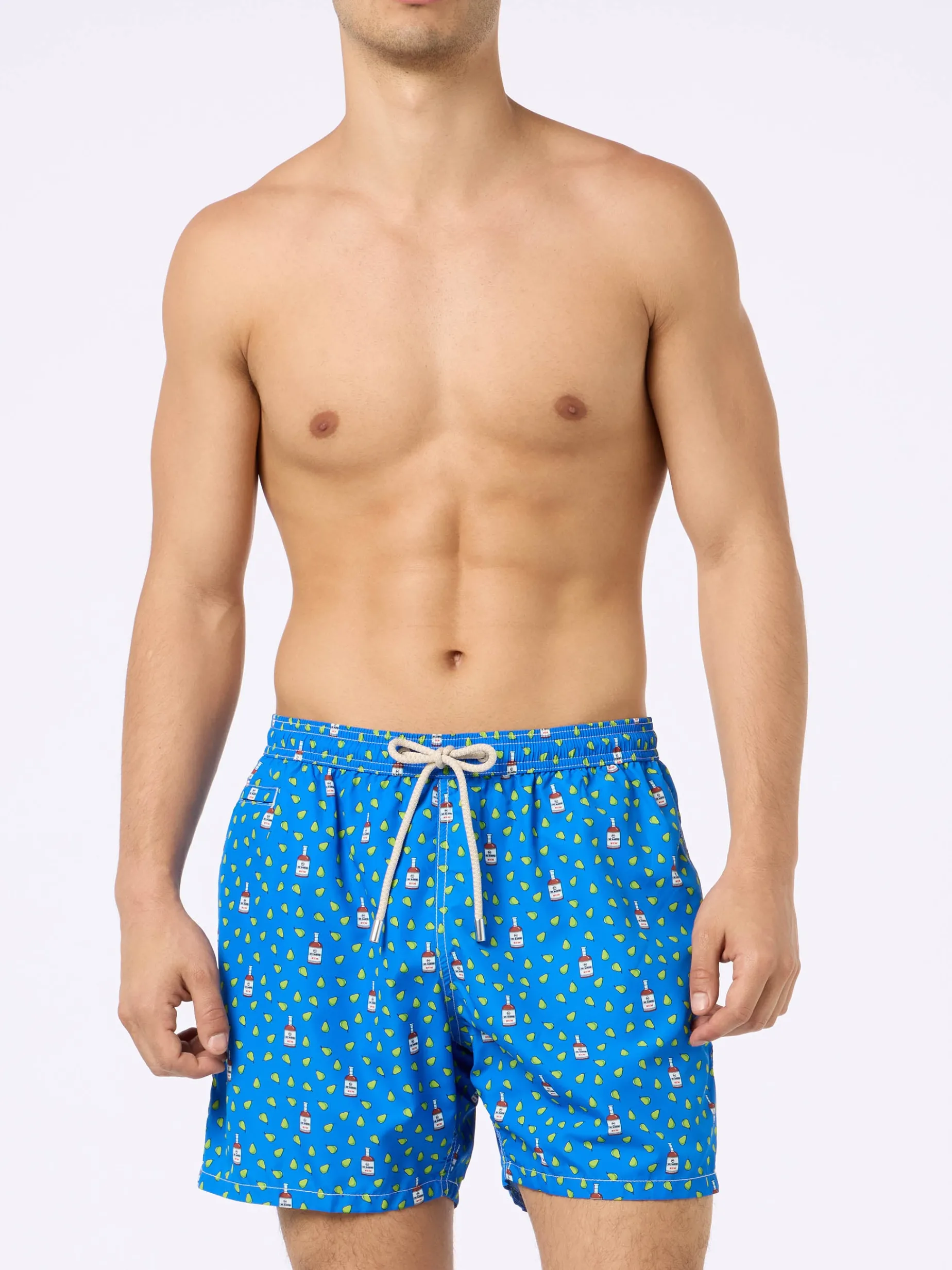 Herren-Badeshorts aus leichtem Stoff Lighting Micro Fantasy mit Rum- und Birnendruck