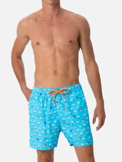 Herren-Badeshorts aus leichtem Stoff Lighting Micro Fantasy mit Hahnenprint