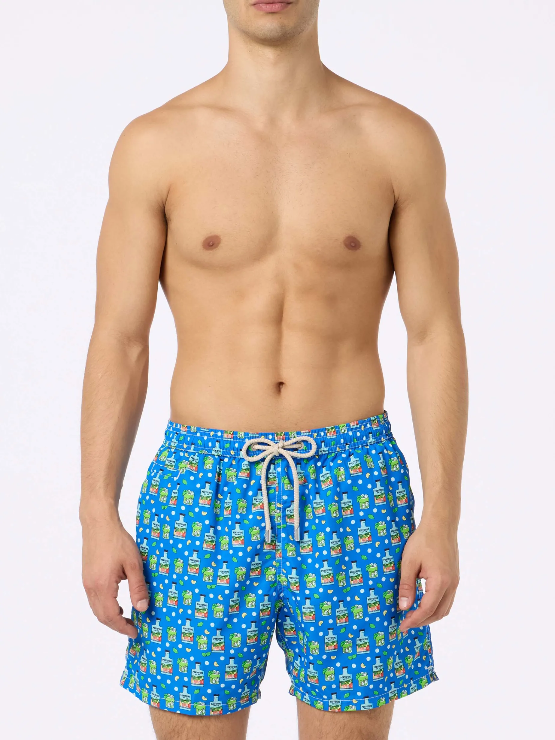Herren-Badeshorts aus leichtem Stoff Lighting Micro Fantasy mit Paloma Portofino Gin-Aufdruck | PORTOFINO DRY GIN SONDEREDITION