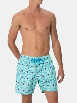 Herren-Badeshorts aus leichtem Stoff Lighting Micro Fantasy mit Uhrenaufdruck
