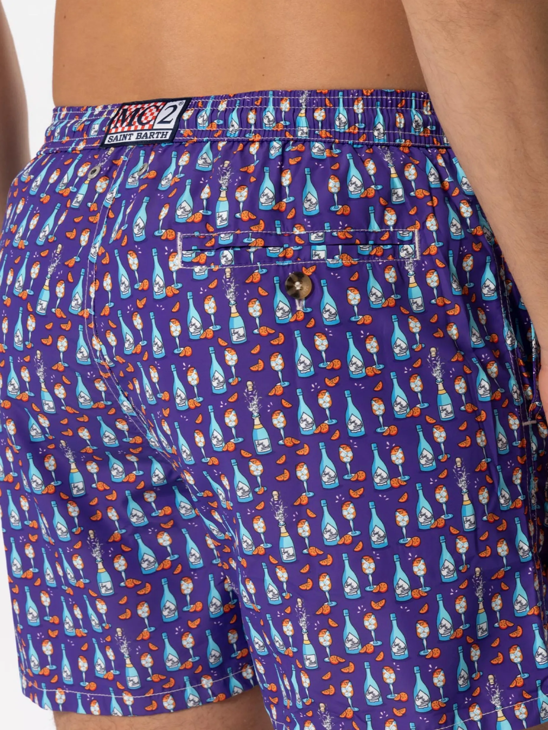 Herren-Badeshorts aus leichtem Stoff mit Aperol Spritz-Aufdruck | APEROL SONDEREDITION