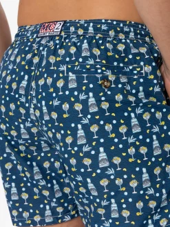 Herren-Badeshorts aus leichtem Stoff mit Gin-Mare-Print | GIN MARE SONDEREDITION