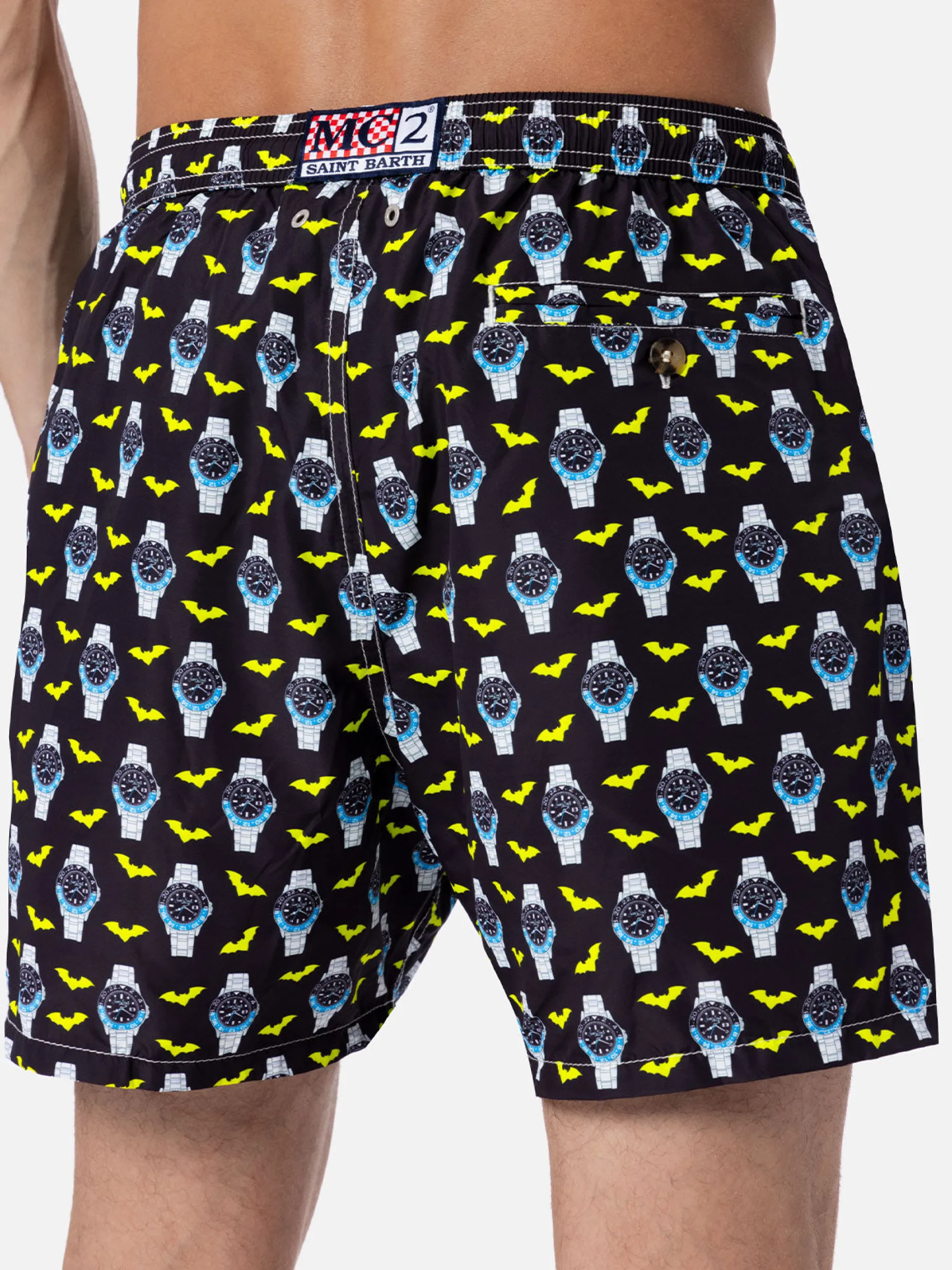 Herren-Badeshorts aus leichtem Stoff Lighting Micro Fantasy mit Uhrenaufdruck