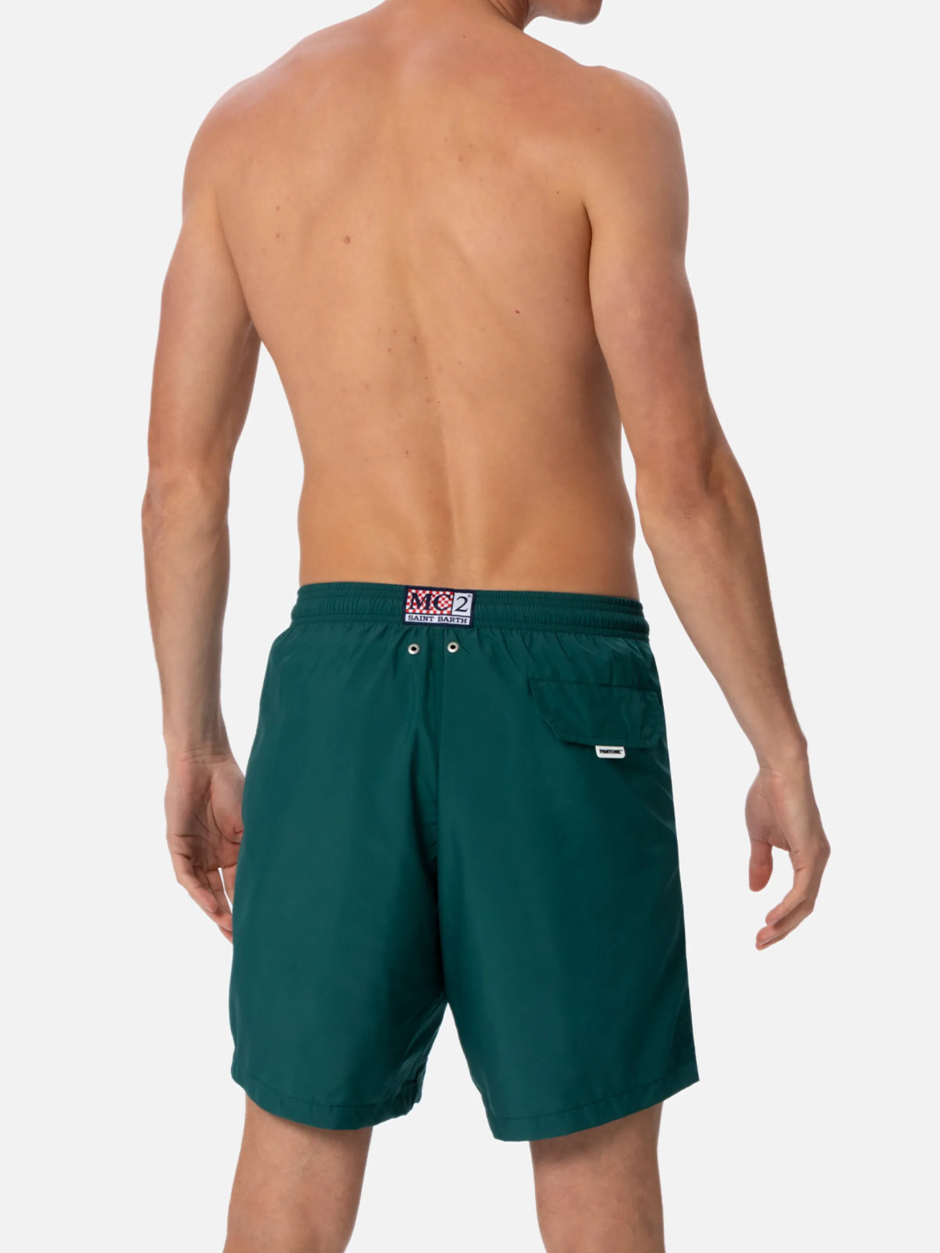 Herren-Badeshorts aus leichtem Stoff in britischem Grün Lighting Pantone | PANTONE-SONDERAUSGABE