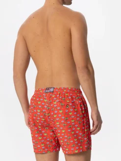 Herren-Badeshorts aus leichtem Stoff mit Krokodildruck