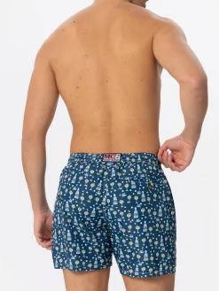 Herren-Badeshorts aus leichtem Stoff mit Gin-Mare-Print | GIN MARE SONDEREDITION