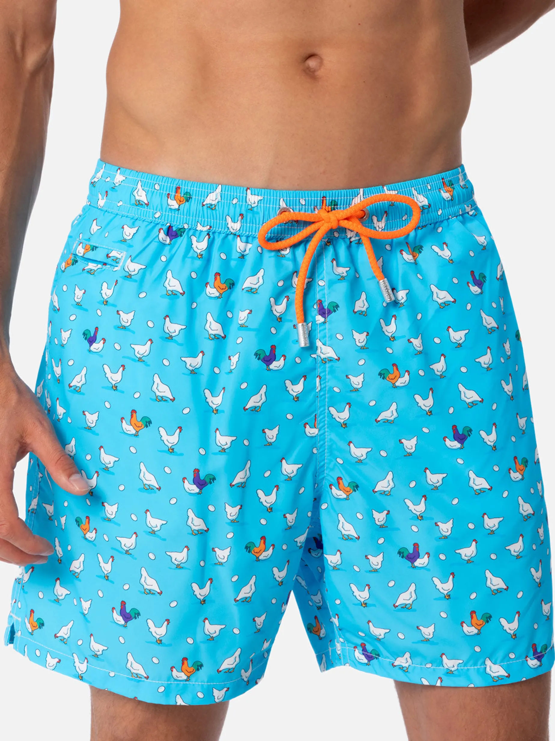 Herren-Badeshorts aus leichtem Stoff Lighting Micro Fantasy mit Hahnenprint