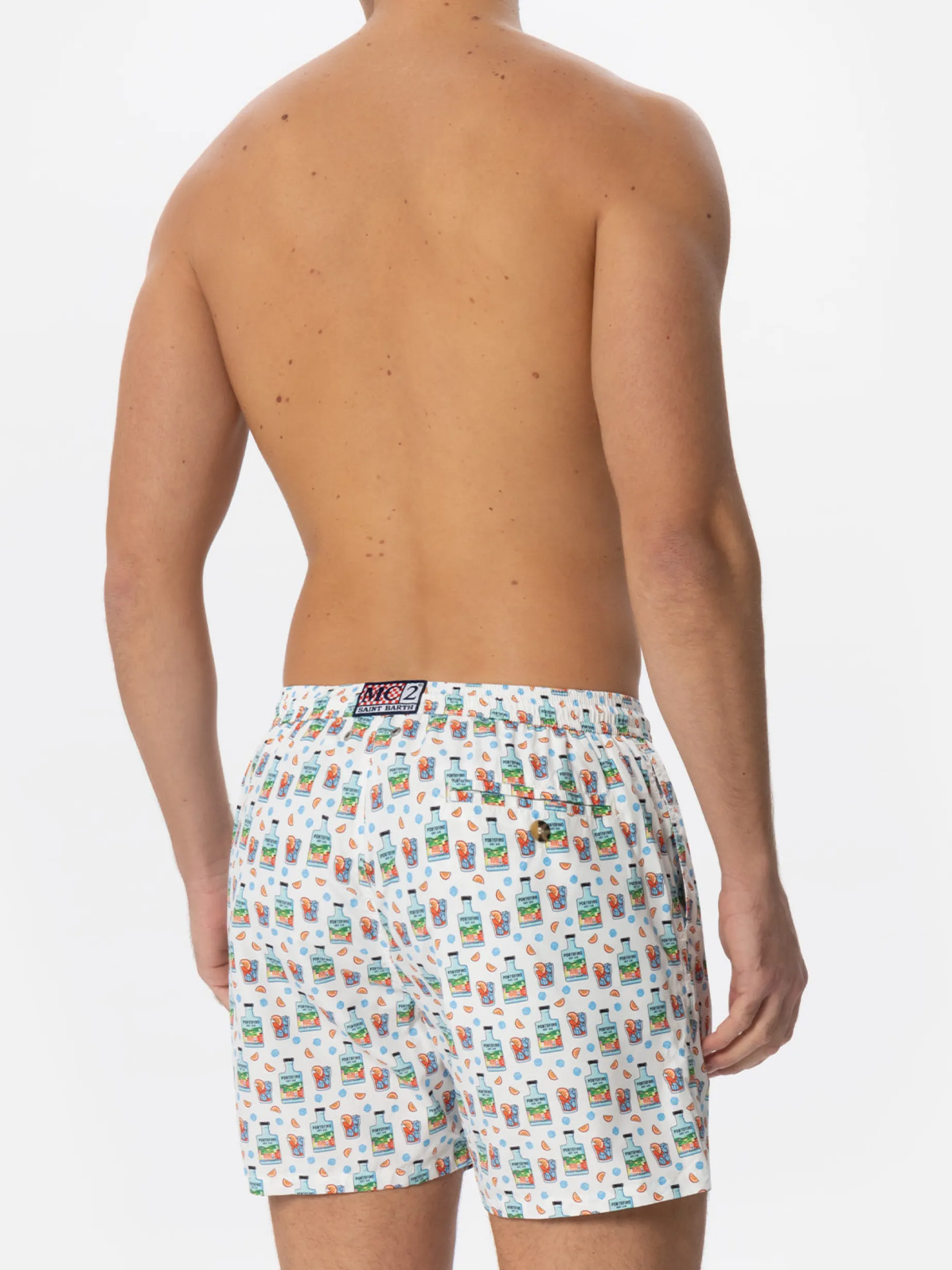 Herren-Badeshorts aus leichtem Stoff mit Portofino-Gin-Print | PORTOFINO DRY GIN SONDEREDITION