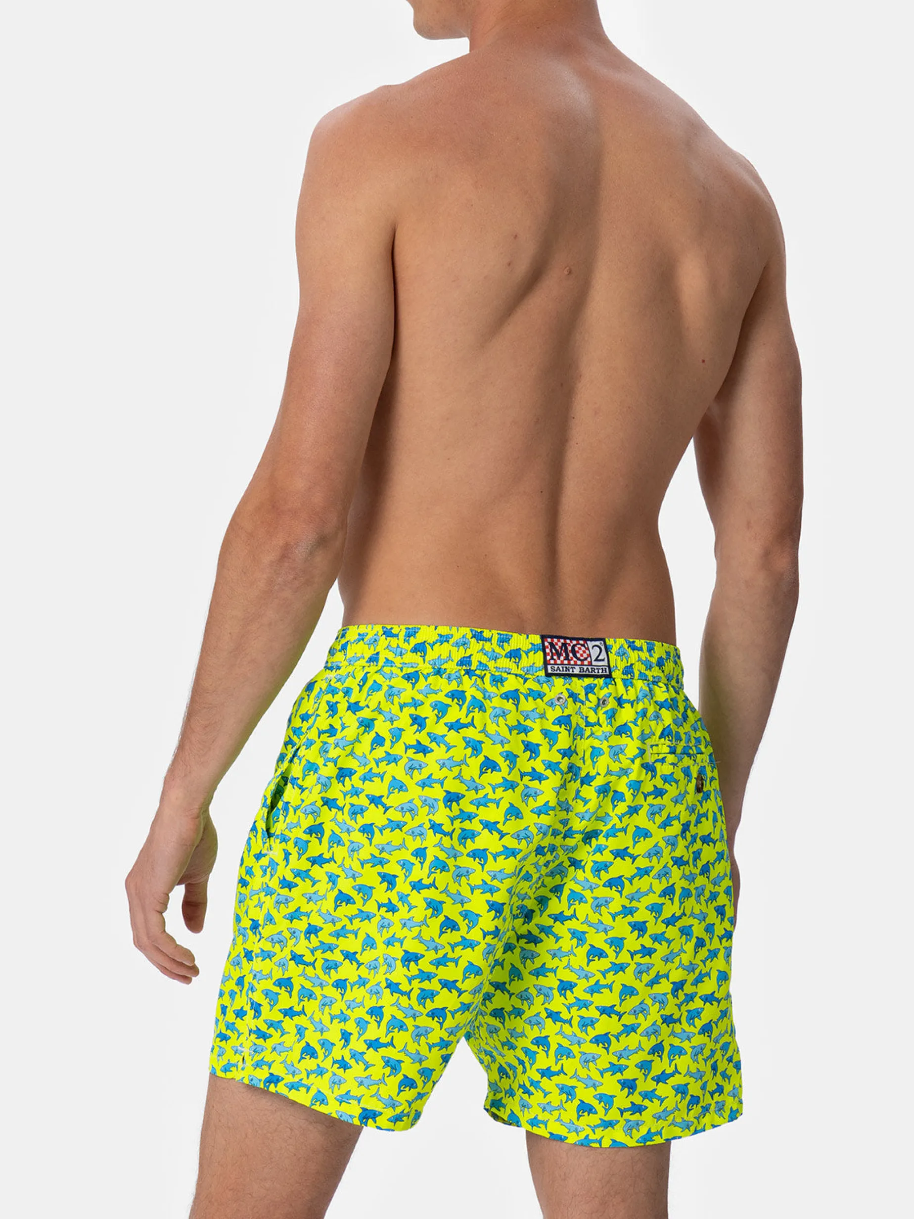 Herren-Badeshorts aus leichtem Stoff Lighting Micro Fantasy mit Hai-Aufdruck