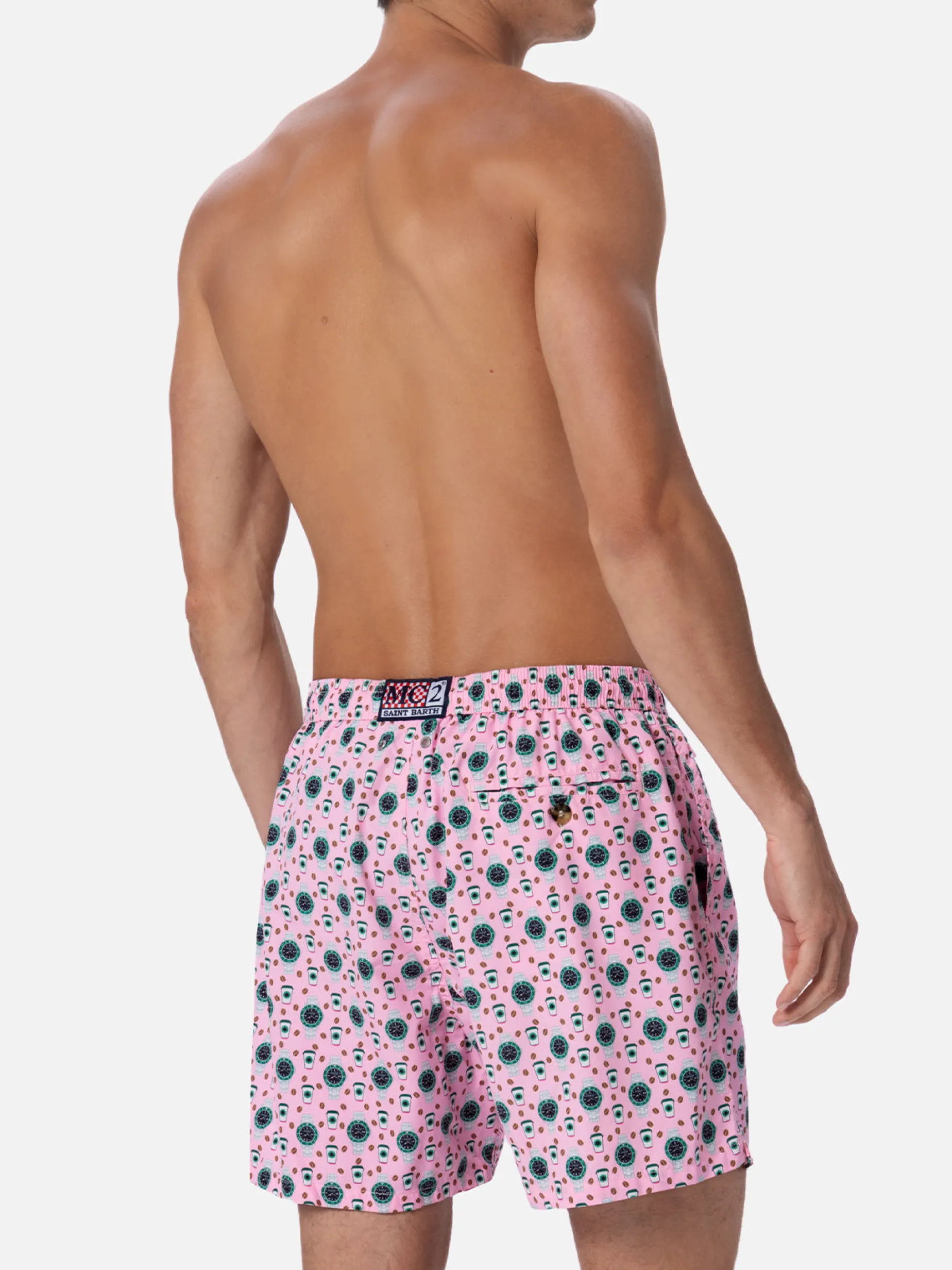 Herren-Badeshorts aus leichtem Stoff Lighting Micro Fantasy mit Uhrenaufdruck