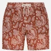 Herren-Badeshorts aus Leinen mit Paisley-Print