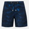 Herren-Badeshorts aus Ripstop-Stoff Harbor The Riviera mit Palmen-Jacquard-Print