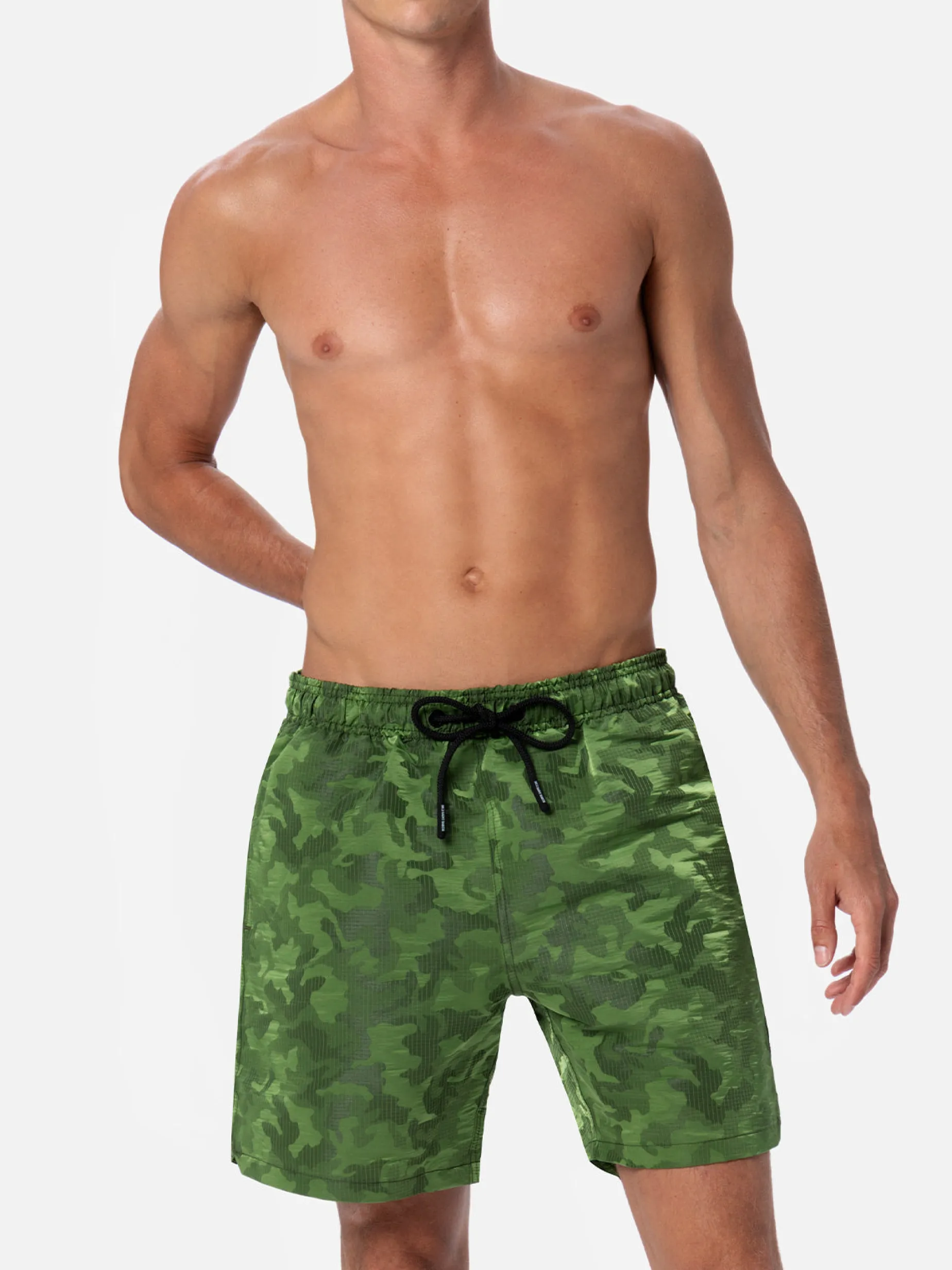 Herren-Badeshorts aus Ripstop-Stoff Harbor The Riviera mit Tarn-Jacquard-Print