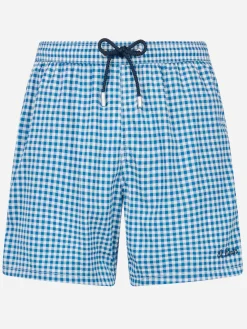 Herren-Badeshorts aus Seersucker-Karomuster Patmos