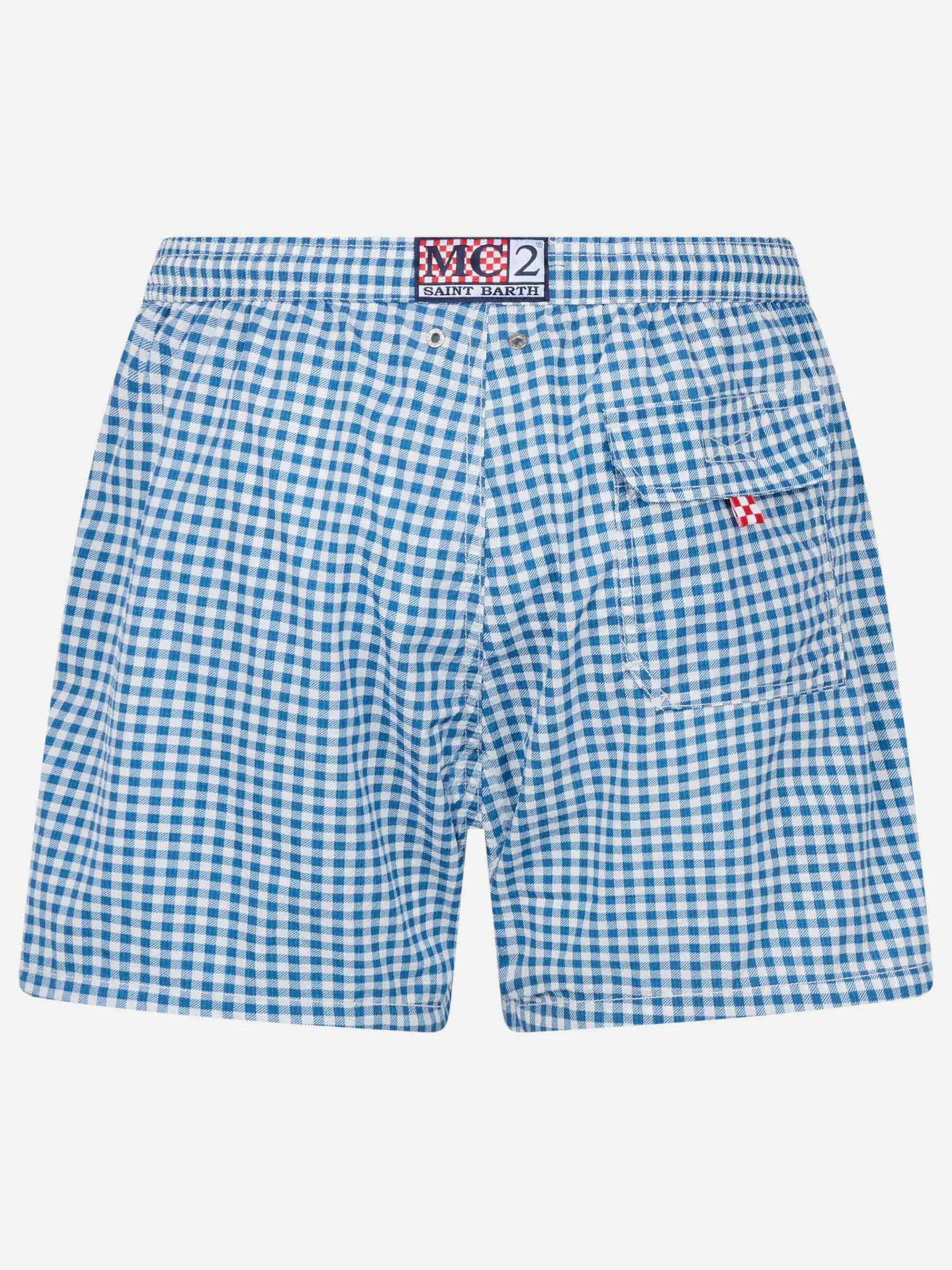 Herren-Badeshorts aus Seersucker-Karomuster Patmos