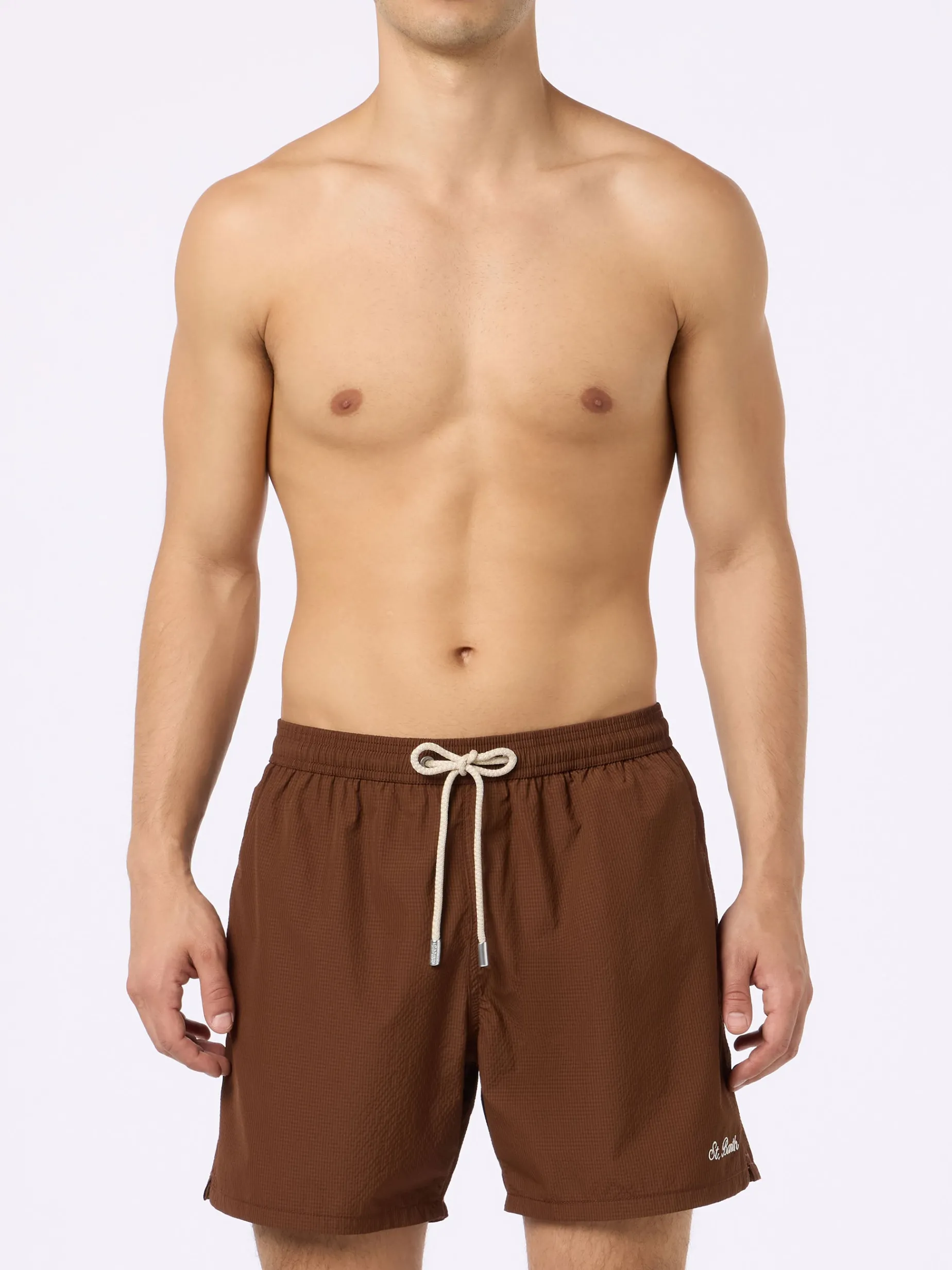 Herren-Badeshorts aus Seersucker Patmos