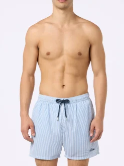 Herren-Badeshorts aus Seersucker mit Streifen Patmos