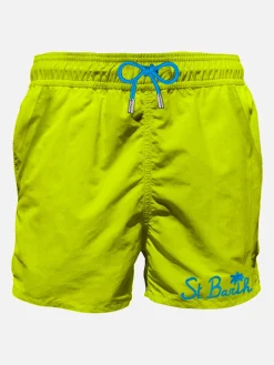 Herren-Badeshorts in Neongelb mit Tasche