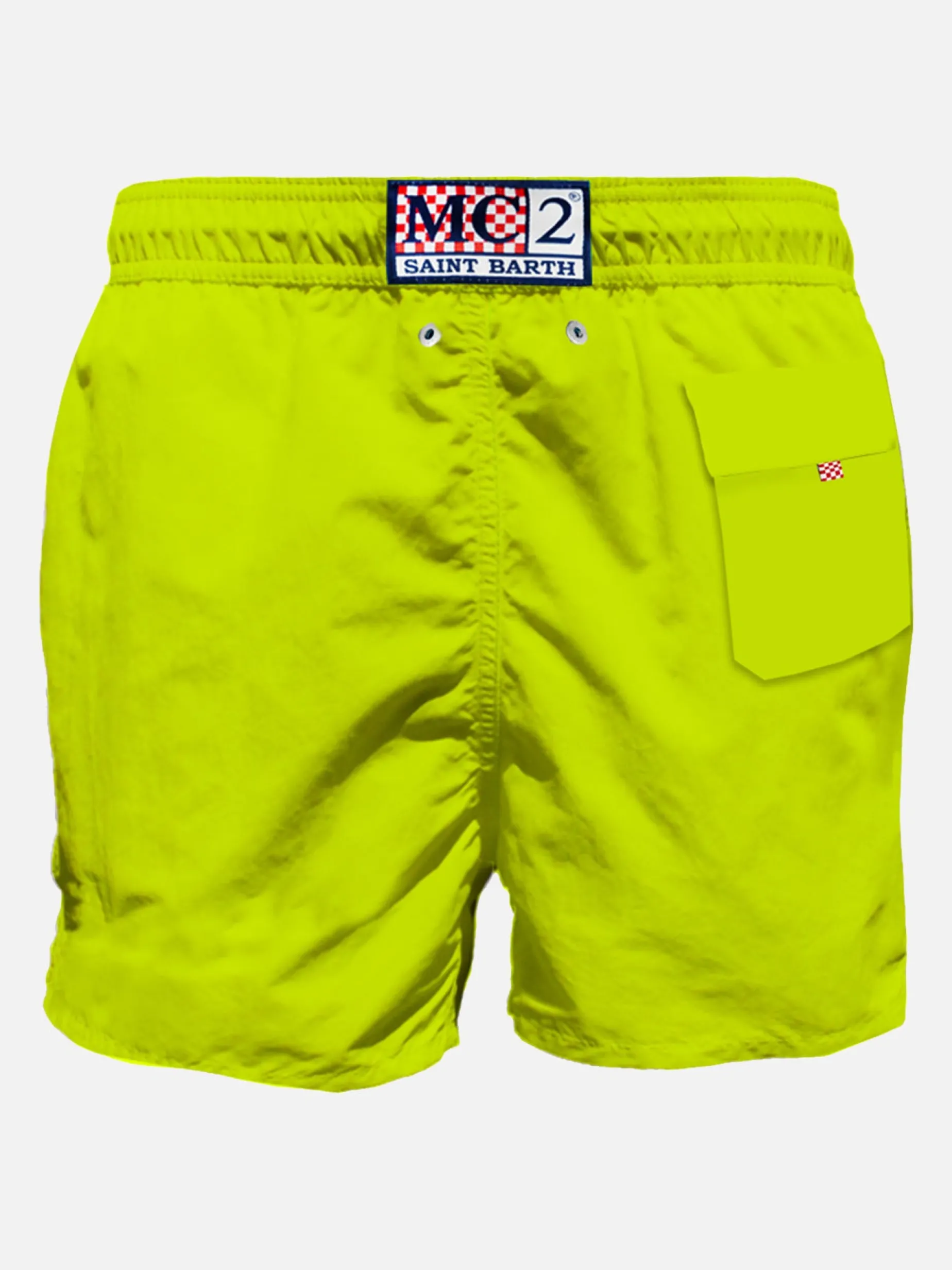Herren-Badeshorts in Neongelb mit Tasche