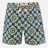 Herren-Badeshorts Lighting 70 aus leichtem Stoff mit Majolika-Print