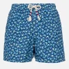 Herren-Badeshorts Lighting 70 aus leichtem Stoff mit Krabbenaufdruck
