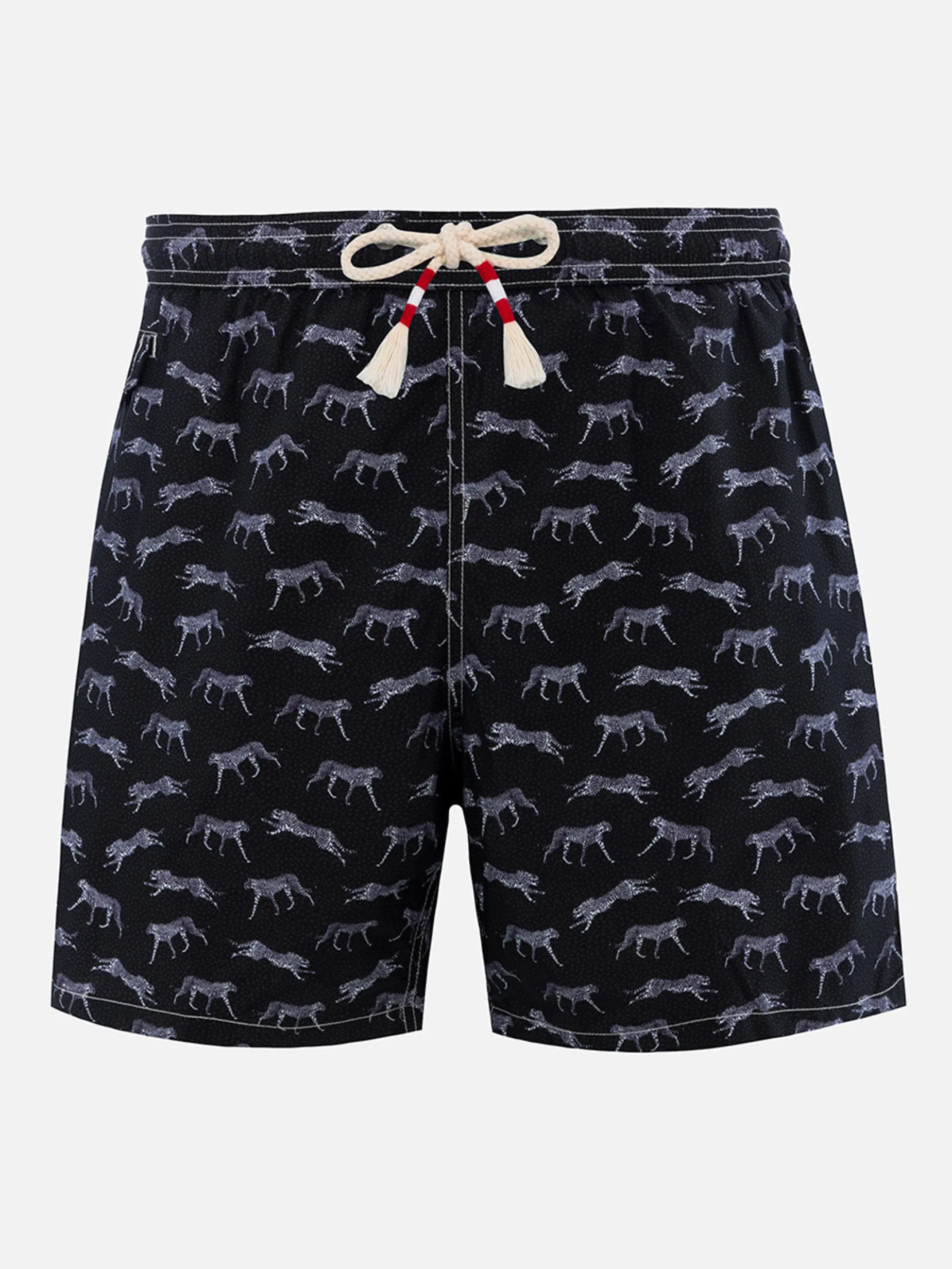 Herren-Badeshorts Lighting 70 aus leichtem Stoff mit Mikro-Cheeta-Print