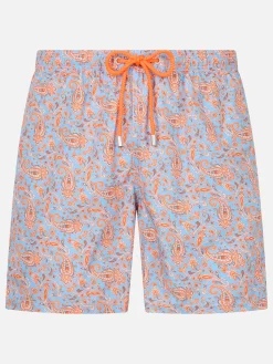 Herren-Badeshorts Lighting aus leichtem Stoff mit Paisley-Print