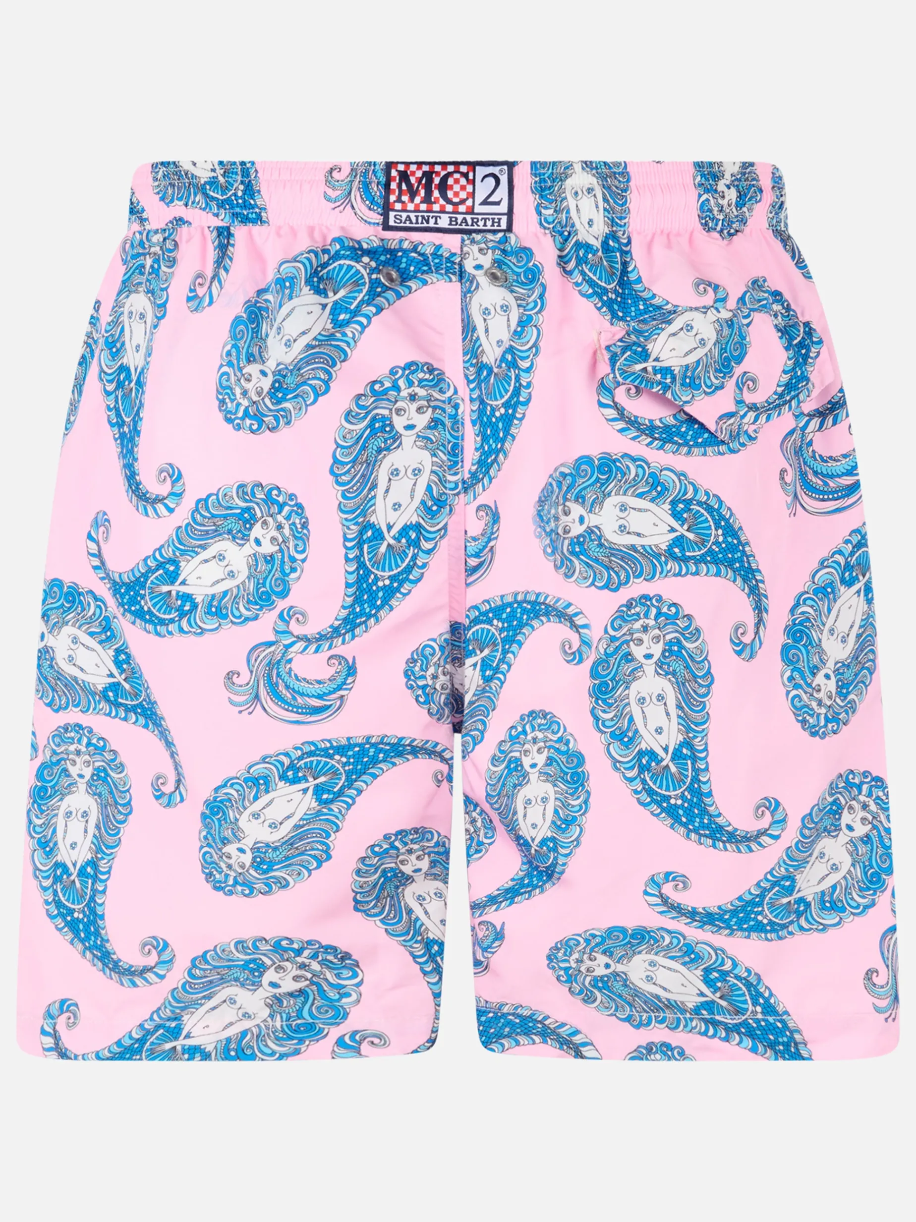 Herren-Badeshorts Lighting aus leichtem Stoff mit Paisley-Print