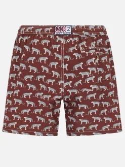 Herren-Badeshorts Lighting 70 aus leichtem Stoff mit Mikro-Cheeta-Print