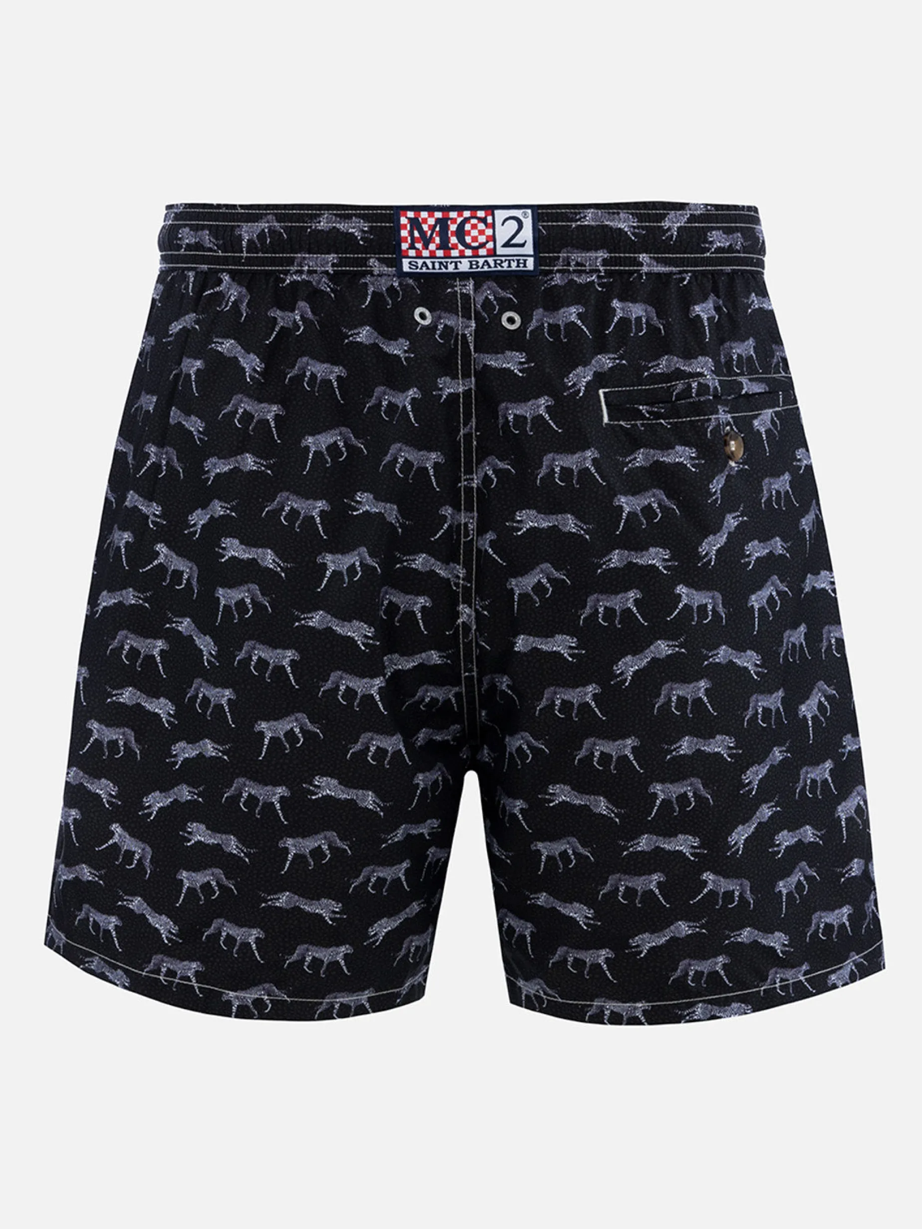 Herren-Badeshorts Lighting 70 aus leichtem Stoff mit Mikro-Cheeta-Print