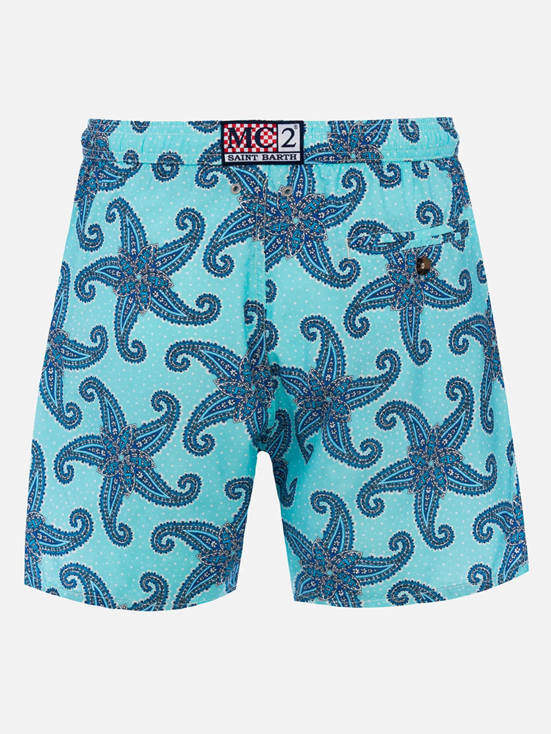 Herren-Badeshorts Lighting 70 aus leichtem Stoff mit Paisley-Print