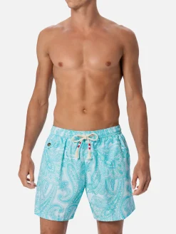 Herren-Badeshorts Lighting 70 aus leichtem Stoff mit Paisley-Print
