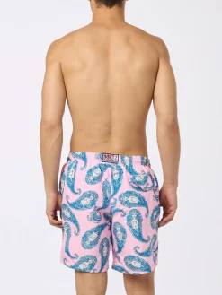 Herren-Badeshorts Lighting aus leichtem Stoff mit Paisley-Print