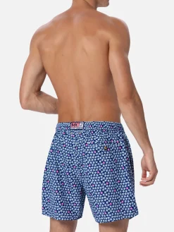 Herren-Badeshorts Lighting 70 aus leichtem Stoff mit Seestern-Aufdruck