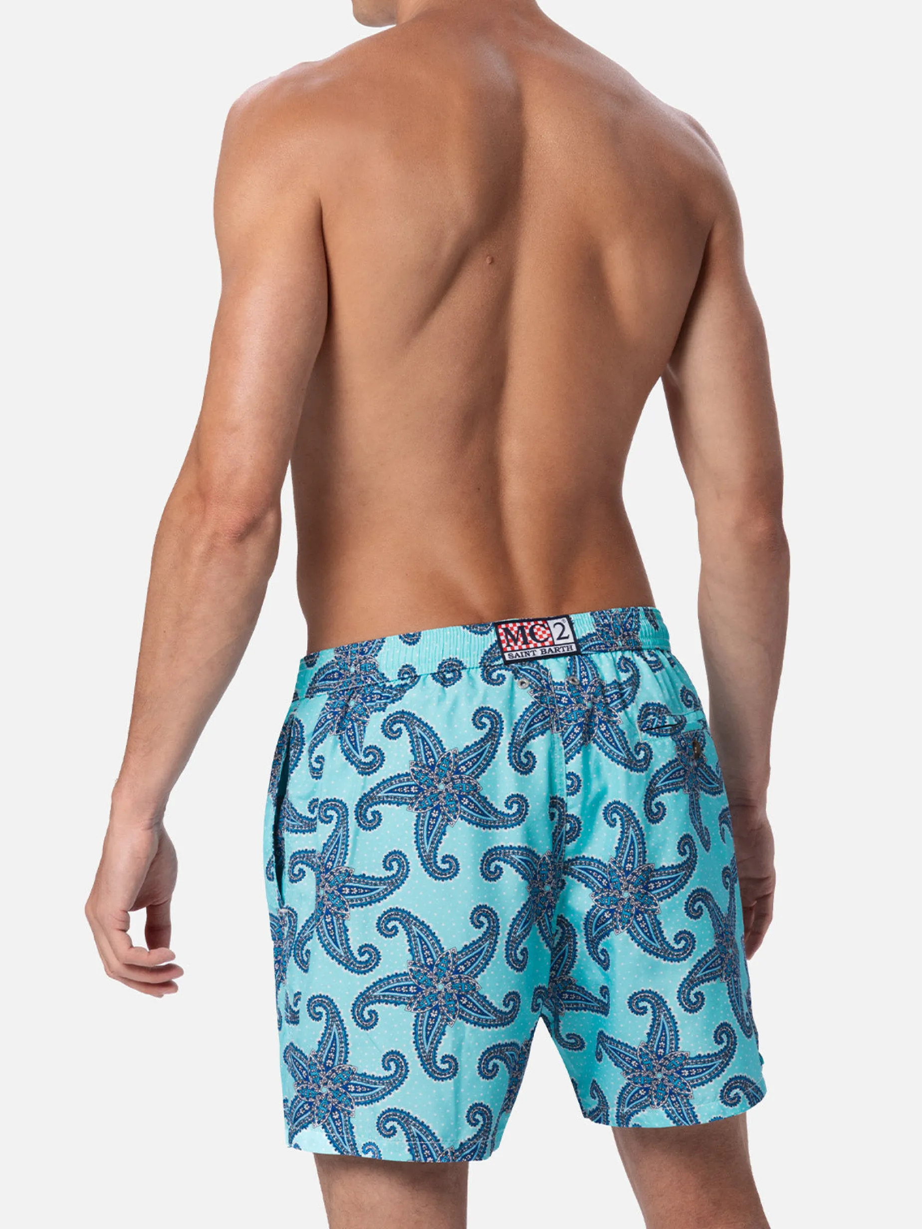 Herren-Badeshorts Lighting 70 aus leichtem Stoff mit Paisley-Print