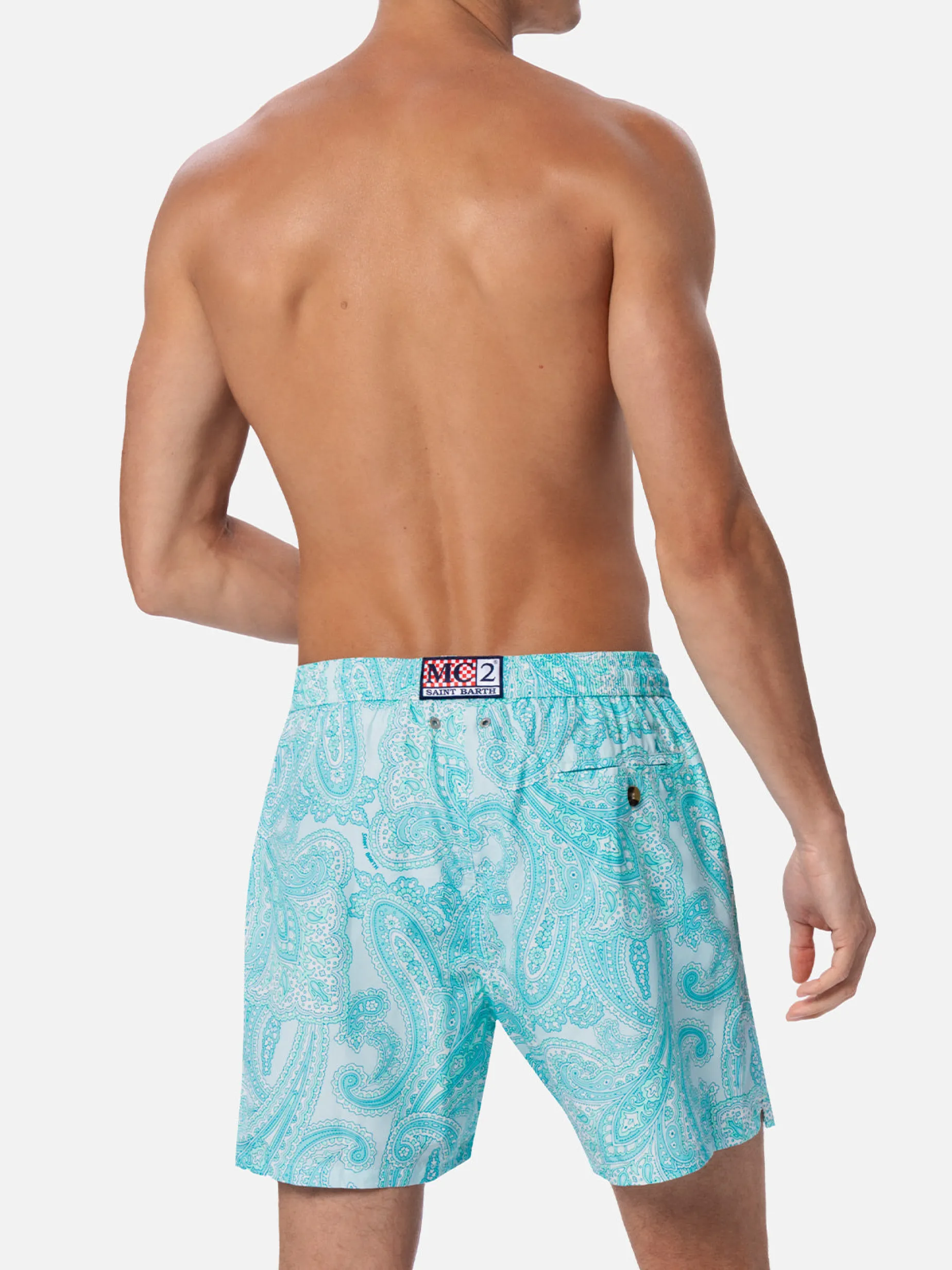 Herren-Badeshorts Lighting 70 aus leichtem Stoff mit Paisley-Print