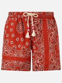 Herren-Badeshorts mit Bandana-Print